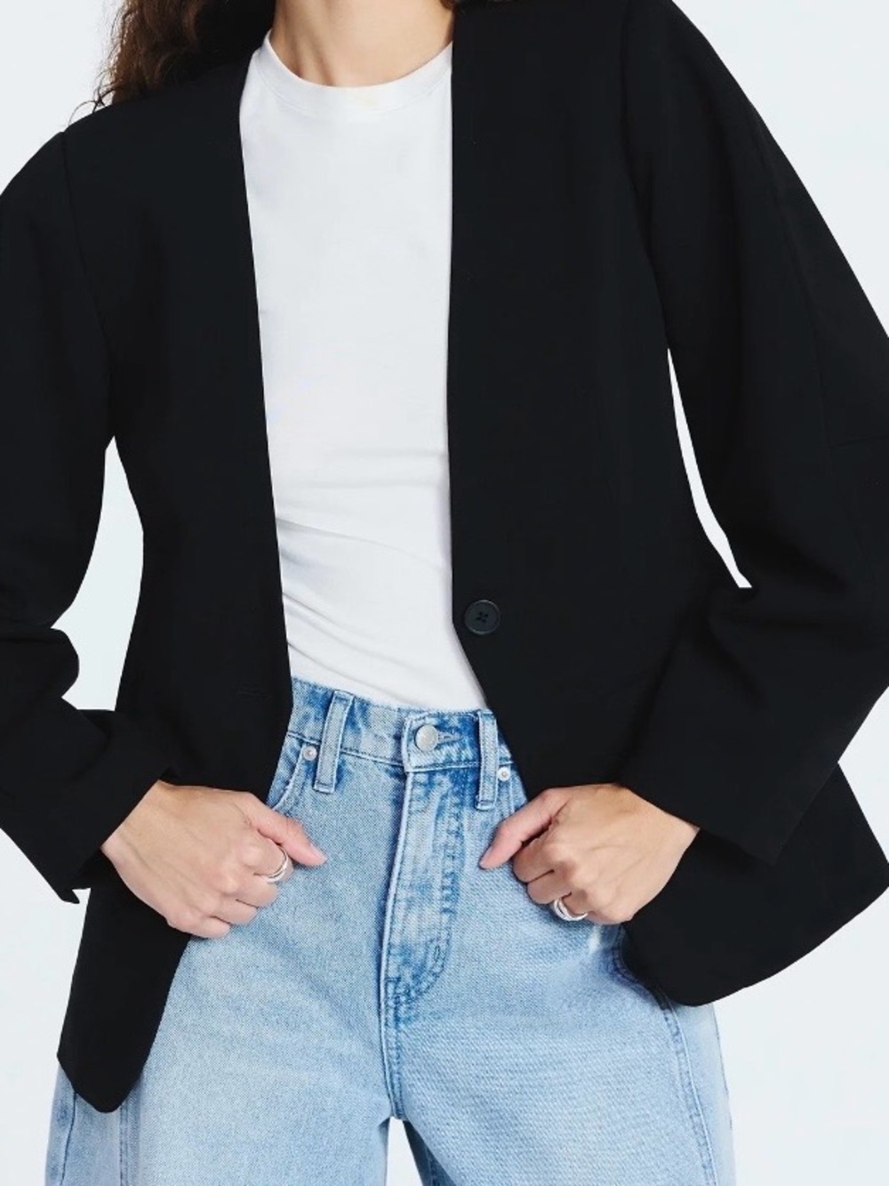 Black Single-Button Blazer - Women’s Tailored Jacket